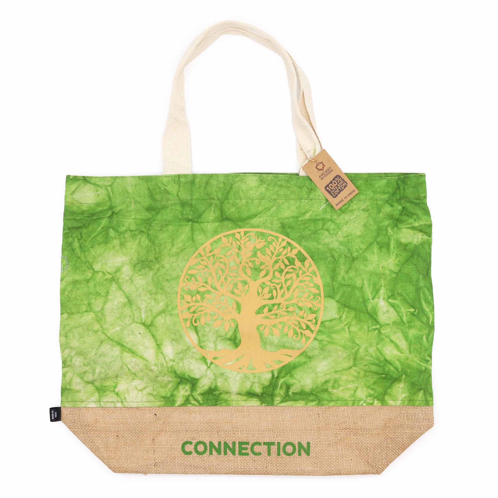 All Natural Bag – Green Stonewash – Tree of Life: A Symbol of Connection & Sustainability