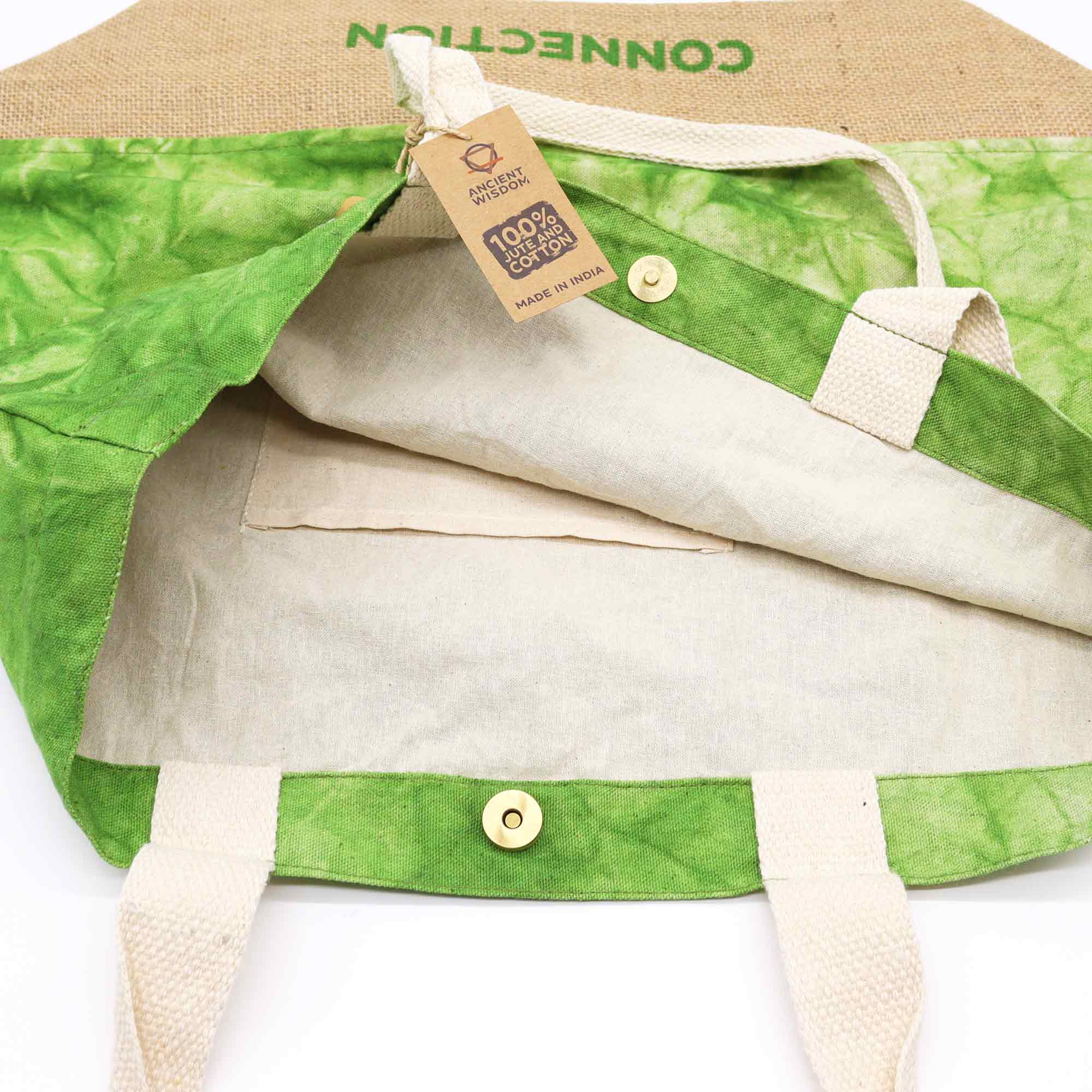 All Natural Bag – Green Stonewash – Tree of Life: A Symbol of Connection & Sustainability